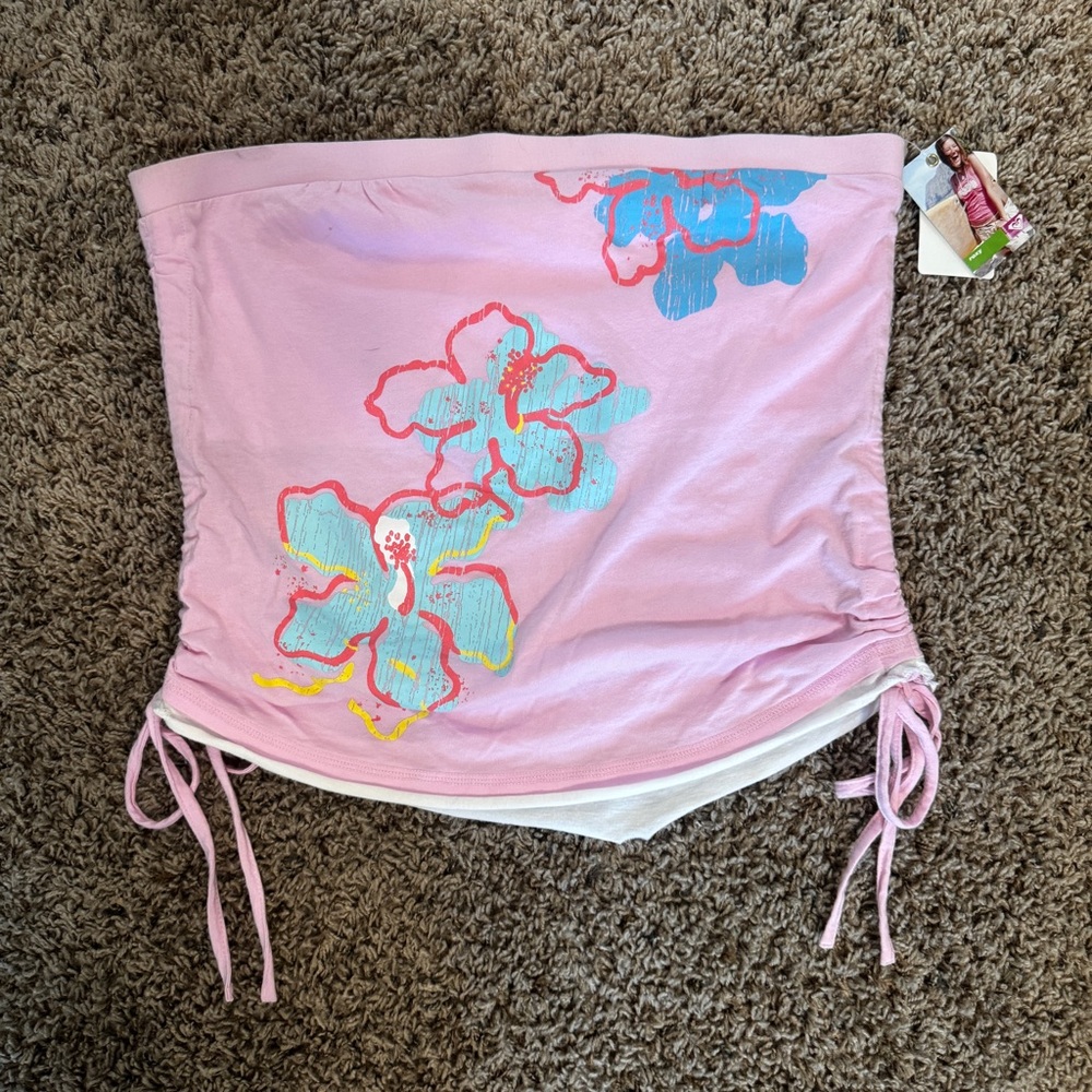 NWT Y2K Roxy Floral Tube Top